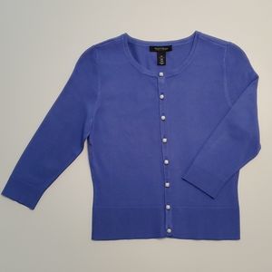 WHBM Periwinkle 3/4 Sleeve Crew Neck Cardigan XS